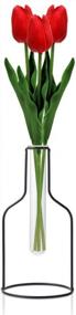 img 4 attached to COCODOR Tulip(3PCS, Red, Artificial) With Metal Wire Vase(Black) Set / Home & Office Décor, Interior Decorations, Party & Wedding, Mother'S Day, Anniversary, Valentine'S Day And Any Occasions