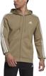 adidas essentials 3 stripes full zip heather men's clothing for active logo