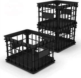 img 4 attached to Black File Crate 3-Pack For Letter And Legal Document Storage - Storex Standard, With Folder Accommodation (61659U03C)