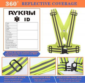 img 2 attached to 🔆 AYKRM 9 Color Reflective Vest: Hi Vis Bands, Adjustable & Multi-Purpose for Running, Cycling, Motorcycle Safety, Dog Walking - High Visibility Gear