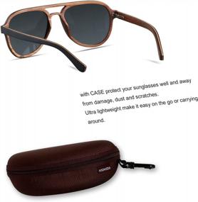 img 3 attached to Деревянные солнцезащитные очки, поляризованные для мужчин и женщин, защита от ультрафиолета, деревянные солнцезащитные очки, бамбуковые оттенки ANDWOOD