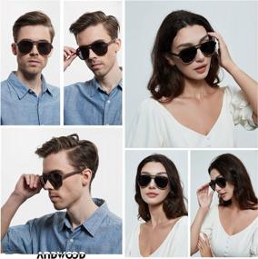 img 1 attached to Wood Sunglasses Polarized For Men Women Uv Protection Wooden Sun Glasses Bamboo Shades ANDWOOD