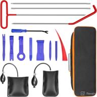🔧 sioukoai car tool kit - professional automotive emergency essentials with long reach grabber, air wedge pump, non marring wedge, pry tool and carrying bag - auto trim removal tool set for car (red) logo