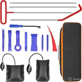 img 4 attached to 🔧 Sioukoai Car Tool Kit - Professional Automotive Emergency Essentials with Long Reach Grabber, Air Wedge Pump, Non Marring Wedge, Pry Tool and Carrying Bag - Auto Trim Removal Tool Set for Car (Red)