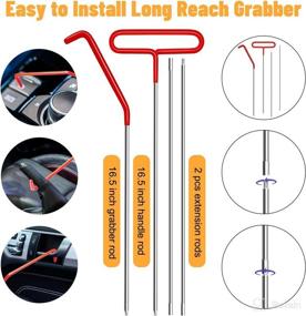 img 2 attached to 🔧 Sioukoai Car Tool Kit - Professional Automotive Emergency Essentials with Long Reach Grabber, Air Wedge Pump, Non Marring Wedge, Pry Tool and Carrying Bag - Auto Trim Removal Tool Set for Car (Red)