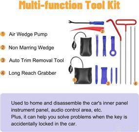 img 3 attached to 🔧 Sioukoai Car Tool Kit - Professional Automotive Emergency Essentials with Long Reach Grabber, Air Wedge Pump, Non Marring Wedge, Pry Tool and Carrying Bag - Auto Trim Removal Tool Set for Car (Red)