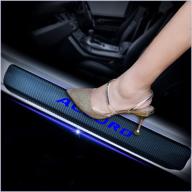 kaiweiqin 4pcs car door sill scuff plate cover for honda accord welcome pedal protection car carbon fiber sticker threshold door entry guard decorative blue logo