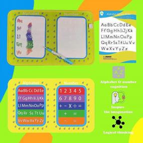 img 1 attached to 🎯 Fun Learning Busy Board Dress with Practice Toys and Magic Doodle Mat for Alphabet and Number Tracing Practice