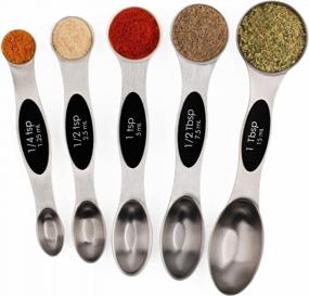 img 4 attached to Efficient And Space-Saving Magnetic Stainless Steel Measuring Spoons Set For Dry And Liquid Ingredients