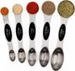 efficient and space-saving magnetic stainless steel measuring spoons set for dry and liquid ingredients logo