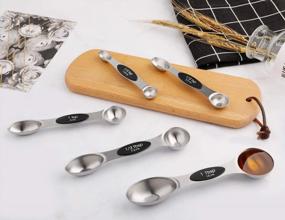 img 1 attached to Efficient And Space-Saving Magnetic Stainless Steel Measuring Spoons Set For Dry And Liquid Ingredients