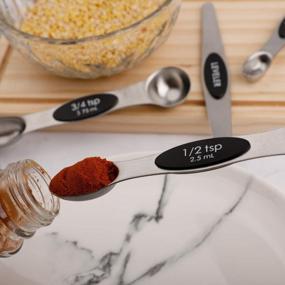 img 3 attached to Efficient And Space-Saving Magnetic Stainless Steel Measuring Spoons Set For Dry And Liquid Ingredients