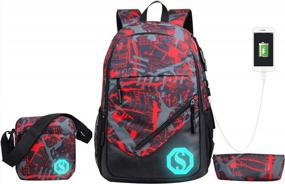 img 3 attached to 20L Unisex JiaYou School Backpack Bag With Florescent Mark 2/3 Sets For Boys And Girls