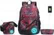 20l unisex jiayou school backpack bag with florescent mark 2/3 sets for boys and girls logo