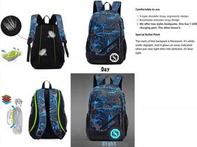 img 1 attached to 20L Unisex JiaYou School Backpack Bag With Florescent Mark 2/3 Sets For Boys And Girls