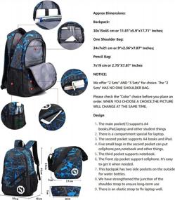 img 2 attached to 20L Unisex JiaYou School Backpack Bag With Florescent Mark 2/3 Sets For Boys And Girls