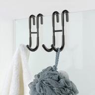 black frameless glass shower door towel hooks (2-pack) by simtive - squeegee hanger for bathroom doors. логотип