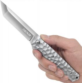 img 1 attached to OerLa'S Smooth-Open EDC Flipper Pocket Folding Knife With 3.54" Blade In Silver