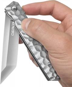 img 2 attached to OerLa'S Smooth-Open EDC Flipper Pocket Folding Knife With 3.54" Blade In Silver