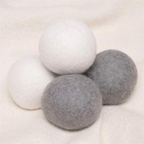 img 2 attached to 🧺 Wool Dryer Balls 4 Pack XL: Premium New Zealand Wool Laundry Balls for Organic Softening, Safely Reduce Wrinkles & Drying Time - White & Grey