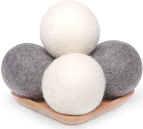 img 4 attached to 🧺 Wool Dryer Balls 4 Pack XL: Premium New Zealand Wool Laundry Balls for Organic Softening, Safely Reduce Wrinkles & Drying Time - White & Grey