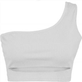 img 2 attached to Sexy Cut-Out Crop Tank Top For Women - One Shoulder Sleeveless Strappy Cami With Slim Fit For Trendy Style By PRETTODAY