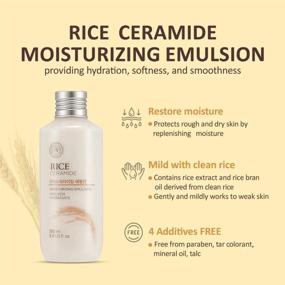 img 3 attached to The Face Shop Rice Ceramide Emulsion: Moisturizing, Brightening & Barrier-Boosting Lotion For Deep Nourishment & Supple Skin, 5.0 Fl Oz