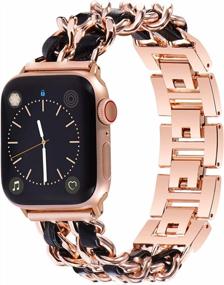 img 3 attached to Bling Rhinestone Metal Link Apple Watch Band For Women - Compatible With Series 1-8 And SE
