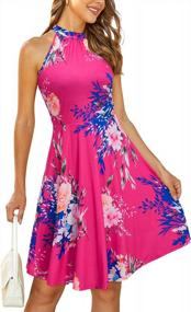 img 4 attached to OUGES Women'S Halter Neck Floral Summer Sundress Casual Dress
