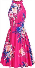 img 1 attached to OUGES Women'S Halter Neck Floral Summer Sundress Casual Dress