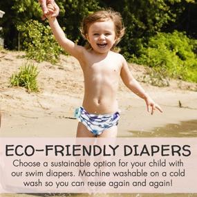 img 3 attached to 👶 Will & Fox Reusable Swim Diapers: Adjustable Girls Swimming Diaper for 0-2 Years, Eco-Friendly Washable with Snaps – Floral & Tribal Feather Design – 2 Pack