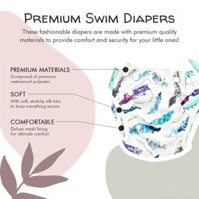 img 1 attached to 👶 Will & Fox Reusable Swim Diapers: Adjustable Girls Swimming Diaper for 0-2 Years, Eco-Friendly Washable with Snaps – Floral & Tribal Feather Design – 2 Pack