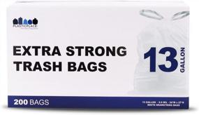 img 4 attached to Plasticplace White Drawstring Trash Bags, 13 Gallon Capacity, 1.2 Mil Thickness - Perfect For Home And Office, 200 Count (Pack Of 1)