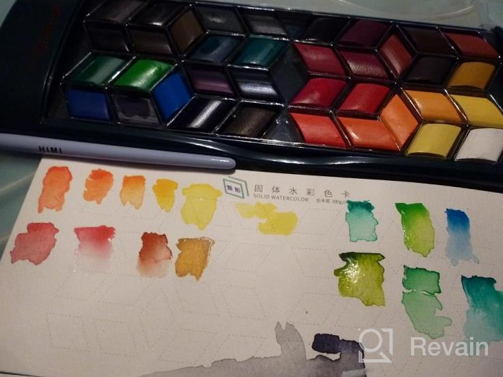 img 1 attached to 24 Vivid Watercolor Paints Set With Brush - Perfect For Students, Beginners & Hobbyists (HIMI Green) review by Lakeisha Smith