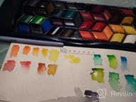 img 1 attached to 24 Vivid Watercolor Paints Set With Brush - Perfect For Students, Beginners & Hobbyists (HIMI Green) review by Lakeisha Smith