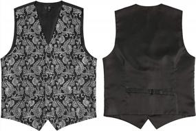 img 2 attached to Upgrade Your Style With WHATLEES Men'S 3Pc Paisley Vest, Neck Tie And Jacquard Square Set