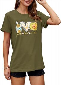 img 2 attached to Summer-Ready Ferrtye Women'S Sunflower Print T-Shirt: Short Sleeve, Loose Fit, Crew Neck Casual Tee Top