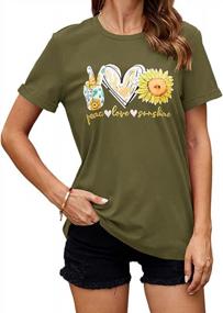 img 3 attached to Summer-Ready Ferrtye Women'S Sunflower Print T-Shirt: Short Sleeve, Loose Fit, Crew Neck Casual Tee Top