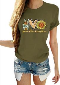 img 4 attached to Summer-Ready Ferrtye Women'S Sunflower Print T-Shirt: Short Sleeve, Loose Fit, Crew Neck Casual Tee Top