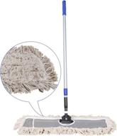 🧹 jinclean 24-inch industrial cotton floor dust mop with adjustable steel handle - commercial mops for hardwood, tiles, laminate, vinyl, garage epoxy, bamboo surfaces - floor cleaning broom logo