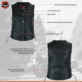 img 1 attached to 👩 Daniel Smart Black Women Leather Vest - Stylish Open Neck Vest with Side Laces and Concealed Armory Pocket