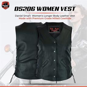 img 3 attached to 👩 Daniel Smart Black Women Leather Vest - Stylish Open Neck Vest with Side Laces and Concealed Armory Pocket