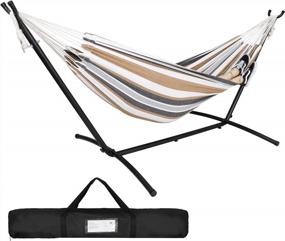 img 4 attached to 2-Person 9Ft Heavy Duty Steel Hammock Stand W/ Portable Carrying Bag - Perfect For Indoor & Outdoor Use!