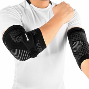 img 4 attached to Get Relief From Elbow Pain With CAMBIVO'S Elbow Brace Set - Adjustable Sleeve & Strap For Tennis & Golfer'S Elbow - 2Pcs Elbow Sleeve &1Pcs Tennis Elbow Brace For Women And Men