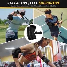 img 1 attached to Get Relief From Elbow Pain With CAMBIVO'S Elbow Brace Set - Adjustable Sleeve & Strap For Tennis & Golfer'S Elbow - 2Pcs Elbow Sleeve &1Pcs Tennis Elbow Brace For Women And Men