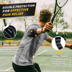 img 2 attached to Get Relief From Elbow Pain With CAMBIVO'S Elbow Brace Set - Adjustable Sleeve & Strap For Tennis & Golfer'S Elbow - 2Pcs Elbow Sleeve &1Pcs Tennis Elbow Brace For Women And Men