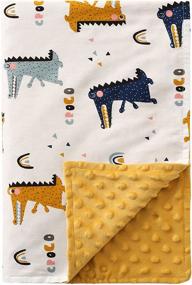 img 4 attached to POSENPRO Baby Blanket: Soft Plush Minky Crocodile Double Layer Throw For Boys Girls, Stroller & Crib - 30X40 Inches