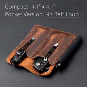 img 1 attached to Full Grain Leather EDC Pocket Organizer With Pen Loop - Ideal Pocket Slip, Knife Pouch, And Carrier For Everyday Carry Organization In Chestnut Color