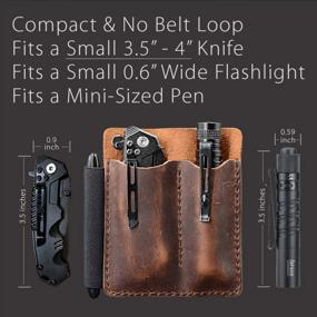 img 3 attached to Full Grain Leather EDC Pocket Organizer With Pen Loop - Ideal Pocket Slip, Knife Pouch, And Carrier For Everyday Carry Organization In Chestnut Color