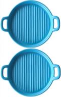 mokpi ceramic glazed baking dish: small, rectangular, and perfect for casseroles and lasagnas - blue color logo